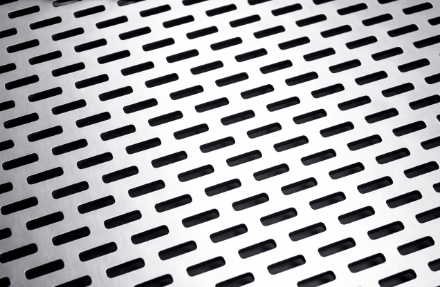 chapa metálica de furo retangular